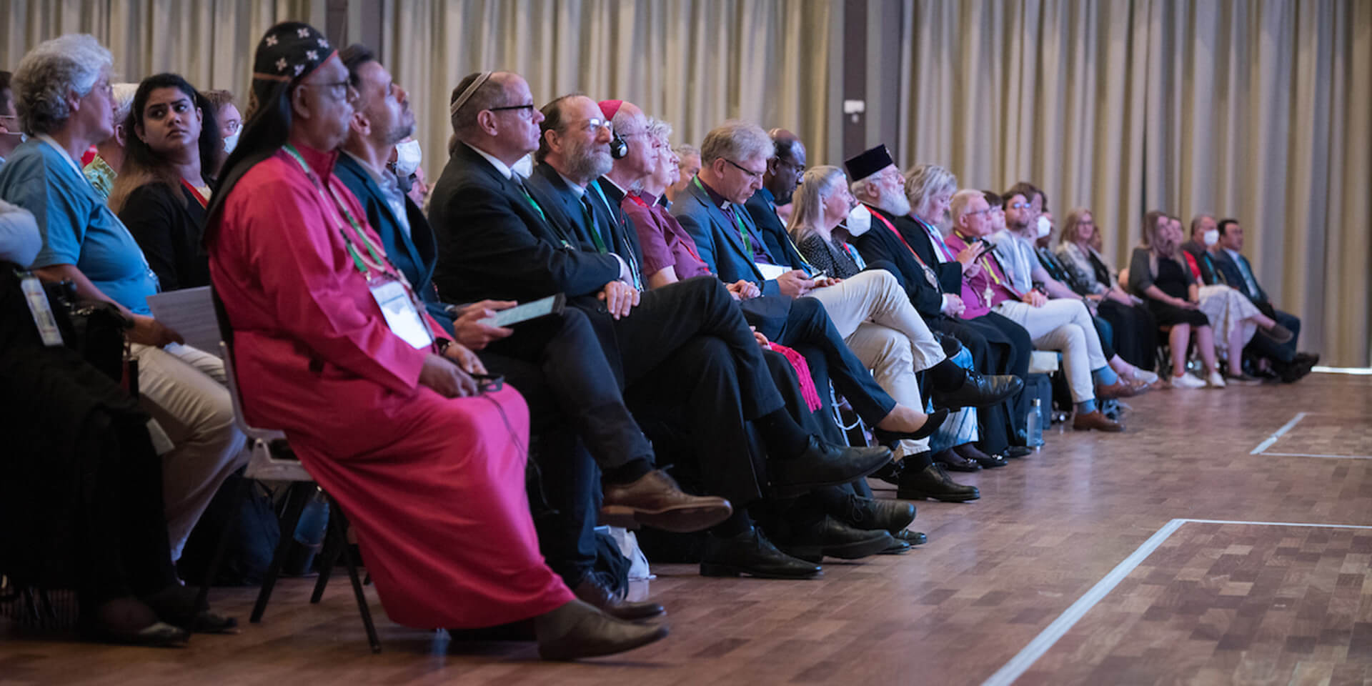 Assembly participants attend a thematic plenary focused on ’Christian Unity and the Churches’ ,© Albin Hillert/WCC