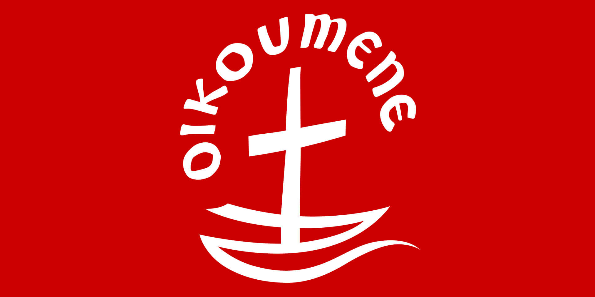 Logo Ökumenischer Rat der Kirchen weiß auf rot